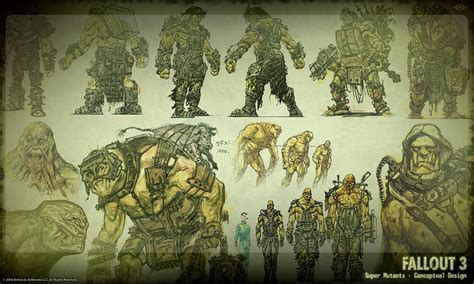 Super Mutants Concept Art - Fallout 3 Art Gallery