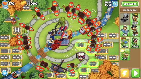 The only way to play military only on this map : btd6