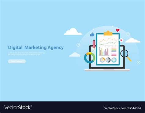 Digital marketing agency banner website template Vector Image