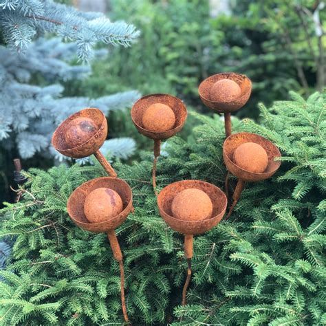 Rusty Flowers Set of 6 Metal Garden Decor 6 Rusty Flowers - Etsy