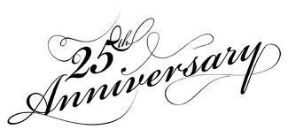 25th Anniversary | Clip art, Silver wedding anniversary, Cafe logo