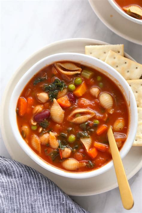 Classic Minestrone Soup (Vegetarian!) - Fit Foodie Finds