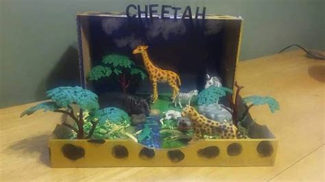 Cheetah diorama (Grasslands) | Diorama kids, Habitats projects, Projects for kids