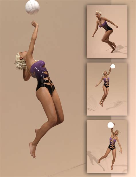 Beach Volleyball Poses for Genesis 3 Female(s) | Daz 3D