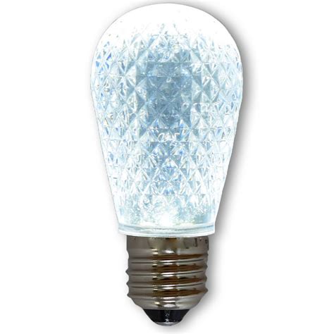 LED S14 Light Bulb - Medium Base - Faceted Bulb - Cool White - Festival Indoor/Outdoor Lighting