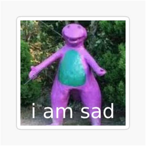 "i am sad cursed barney " Sticker for Sale by gkatman | Redbubble