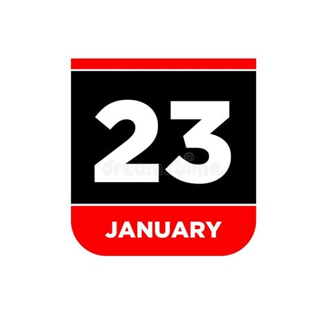 23rd January Vector Calendar Page. 23 Jan Icon Stock Vector ...