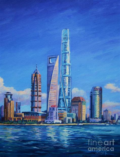 Shanghai Tower Painting by John Clark