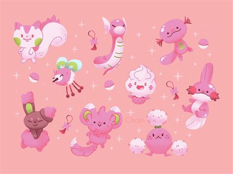 Some of the cutest pink shiny Pokemon ! Fanart by me ! : r/pokemon