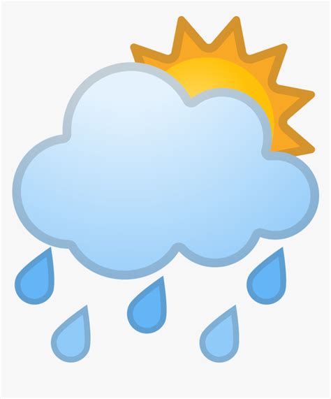 Sun Behind Rain Cloud Icon - Cartoon Cloud And Rain, HD Png Download ...