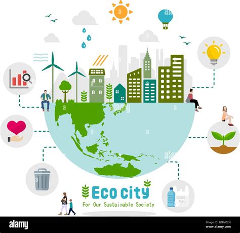 Ecology life, eco city vector illustration ( ecology concept , nature ...