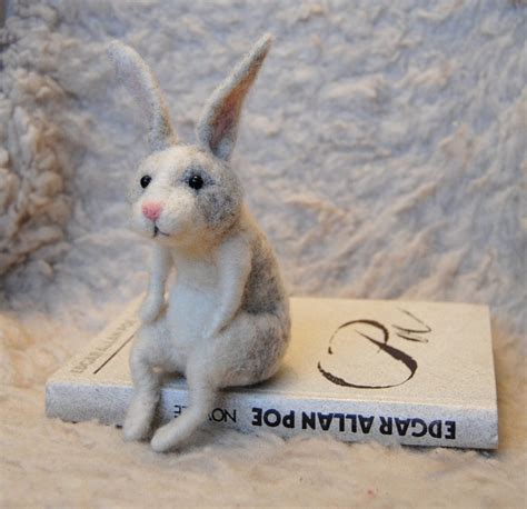 Wise Rabbit Needle Felted Rabbit Needle Felted Animal by willane