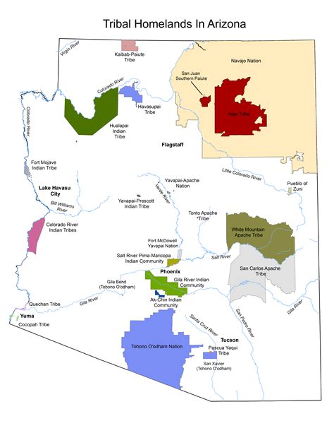 Native American Tribes In Arizona Map | Time Zones Map