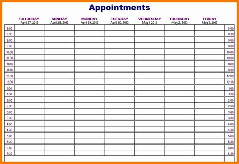 Paint Schedule Template