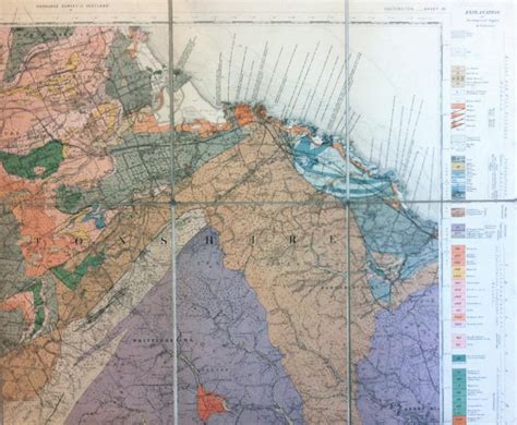 1" solid geological map of Haddington (sheet 33) by Geological Survey of Scotland: Good Folded ...