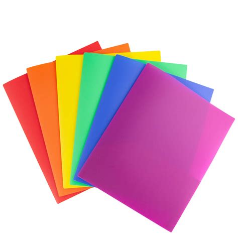 Buy Dunwell Colored Plastic Folders with Pockets - (Assorted 6 Colors ...