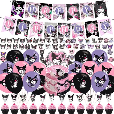 Buy Kuromi Birthday Party Supplies, Kawaii Kuromi Party Decorations ...