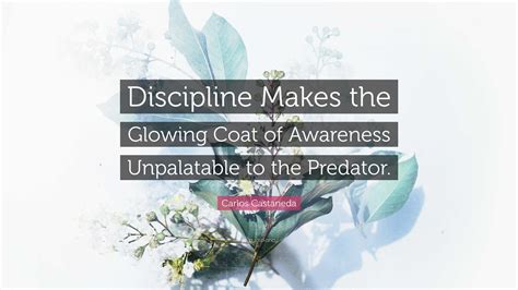 Carlos Castaneda Quote: “Discipline Makes the Glowing Coat of Awareness Unpalatable to the ...