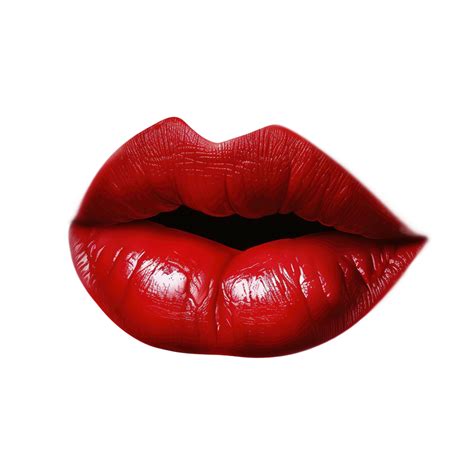 Red female lips on transparent background, created with 23550279 PNG