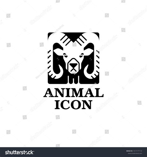 Ram Head Logo Template Black White Stock Vector (Royalty Free) 1317177113 | Shutterstock