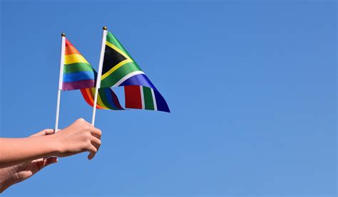 Isolated South Africa flag and rainbow flag with clipping paths ...