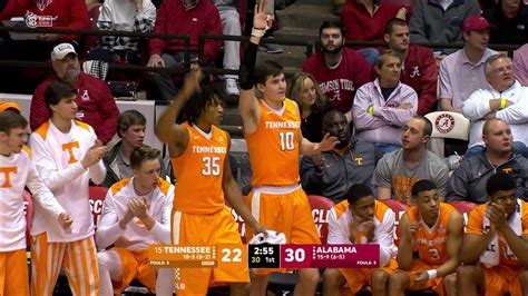 Tennessee Basketball at Alabama Highlights - YouTube