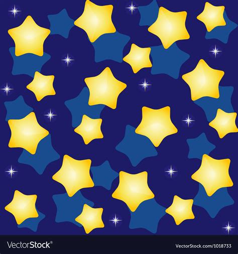 Golden yellow stars over blue background Vector Image