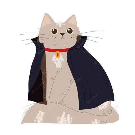 Premium Vector | Halloween cat vampire