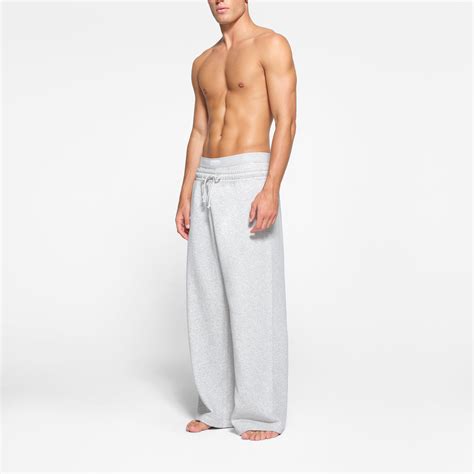 FLEECE LOUNGE MENS OVERSIZED STRAIGHT LEG PANT | LIGHT HEATHER GREY