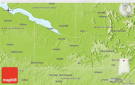 Physical 3D Map of Morgan County