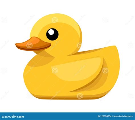 Yellow Rubber Duck. Cartoon Cute Ducky for Bath Stock Illustration - Illustration of water ...