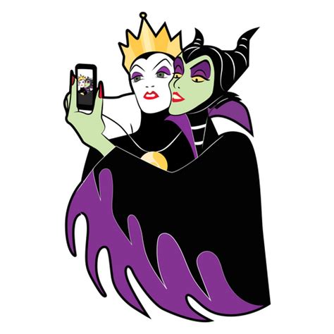 Evil Queen and Maleficent Selfie Sticker - Sticker Mania