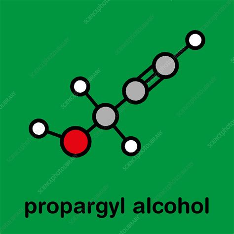Propargyl alcohol molecule, illustration - Stock Image - F028/8458 ...