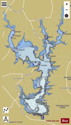 Kings Mountain Reservoir Fishing Map | Nautical Charts App