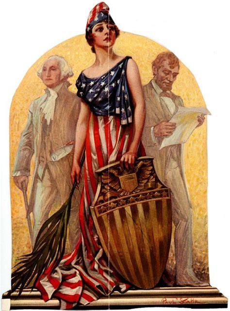 Lady Columbia with Washington and Lincoln | Lady liberty, Patriotic ...