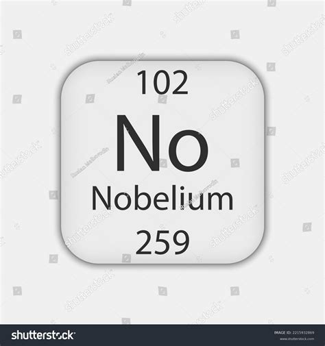 Nobelium Symbol Chemical Element Periodic Table Stock Vector (Royalty ...