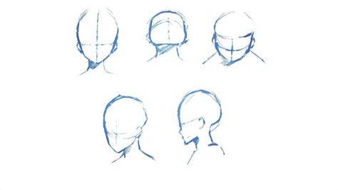 How To Draw Head Angles Anime : First draw the outline of the head and ...