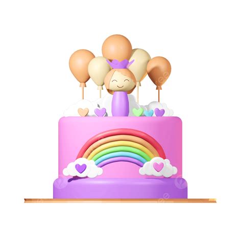 Birthday Cake 3d PNG, Cute Birthday Cake 3d, Cute, 3d, Birthday PNG ...