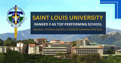 Saint Louis University is Rank 2 in the 2023 Medical Technologists Licensure Examination with 3 ...