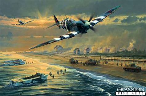 Asisbiz Art 412sqdn over Juno Beach D Day June 1944 by Cranston Fine ...