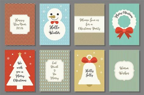 Premium Vector | Merry christmas cards