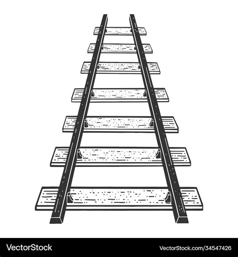 Railway line sketch Royalty Free Vector Image - VectorStock