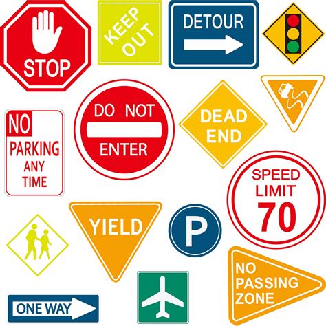 Buy 15 Pieces Road Signs Wall Decal Traffic Sign Stickers Street Signs ...