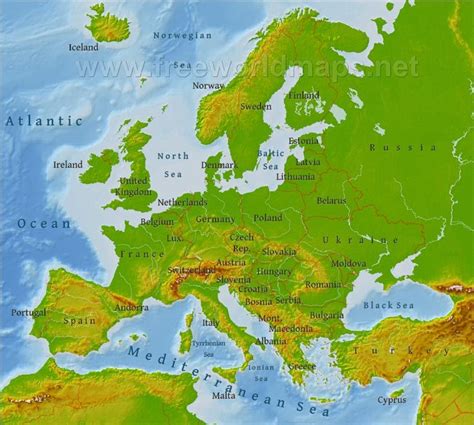 Europe Physical Map | Europe map, World map europe, Europe