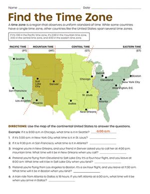 Free time zones worksheet with, Download Free time zones worksheet with ...