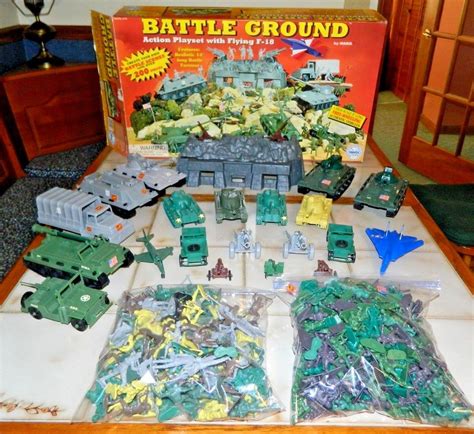 Marx Battle Ground Action Play Set 200 Plus Pieces With Rare Fortress ...