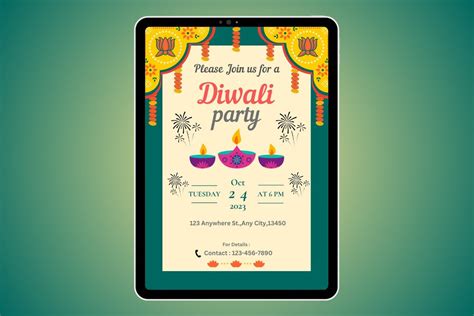 Diwali Invite, Editable Diwali Invitation, Beautiful Diwali Greeting, Diwali Dinner Party ...