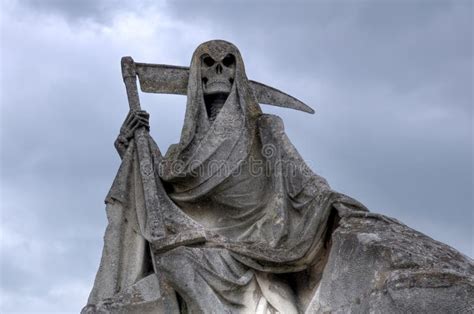 Death Personified As a Skeleton with a Cloak and Scythe Stock Image ...