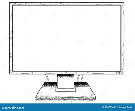 Vector Artistic Drawing Illustration of Computer LCD Display As Sign ...