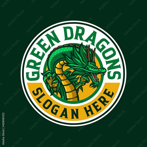 Green dragon mascot logo illustration Stock Vector | Adobe Stock